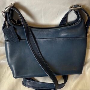 COACH 9136 LEGACY Blue GLOVE LEATHER S ZIPPERED MESSENGER CROSS-BODY